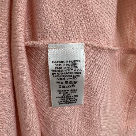 Free People Light Pink Ribbed Tank Top  Size Small Made in USA - Picture 3 of 4